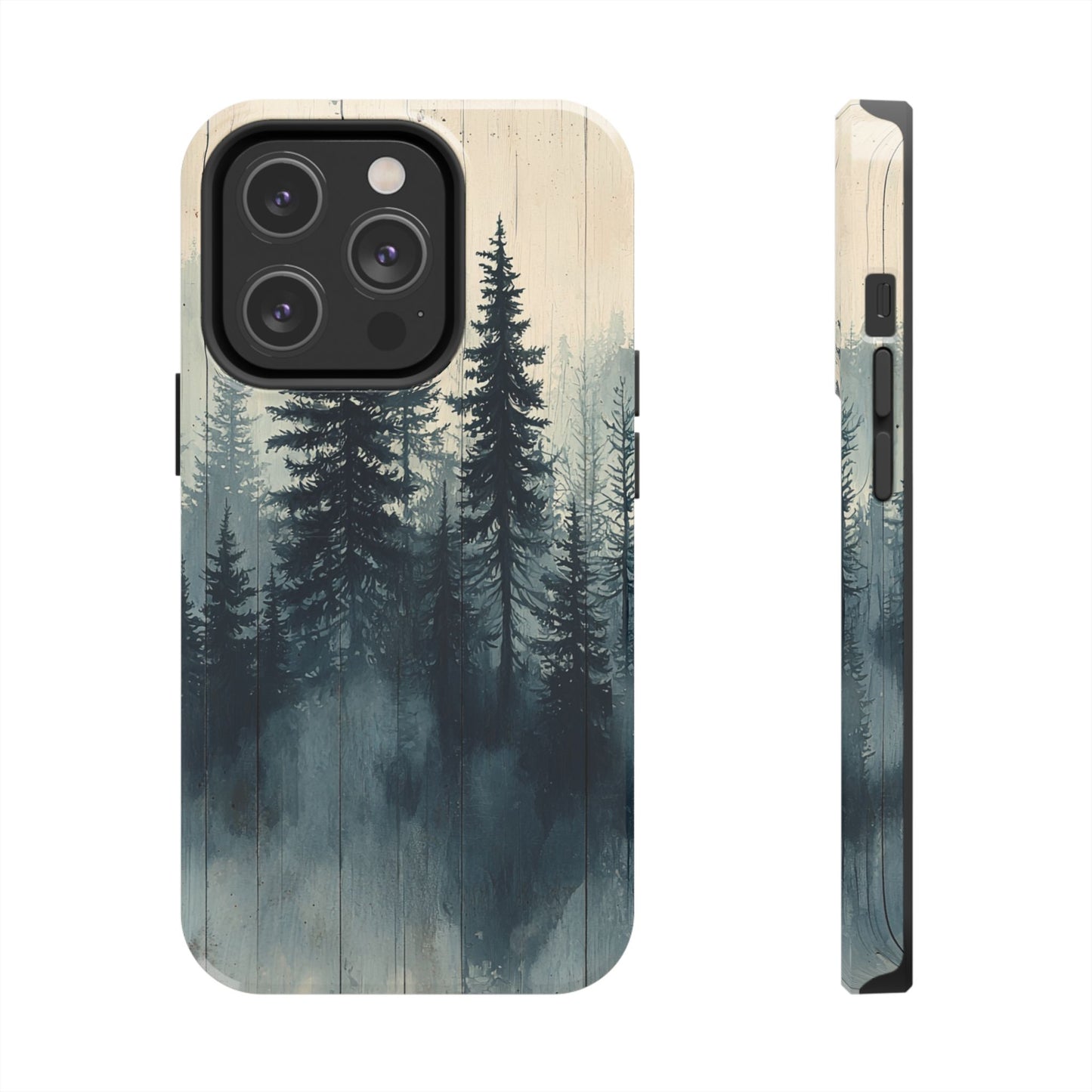 Misty Forest Wood iPhone Case - Nature-Inspired Protective Cover