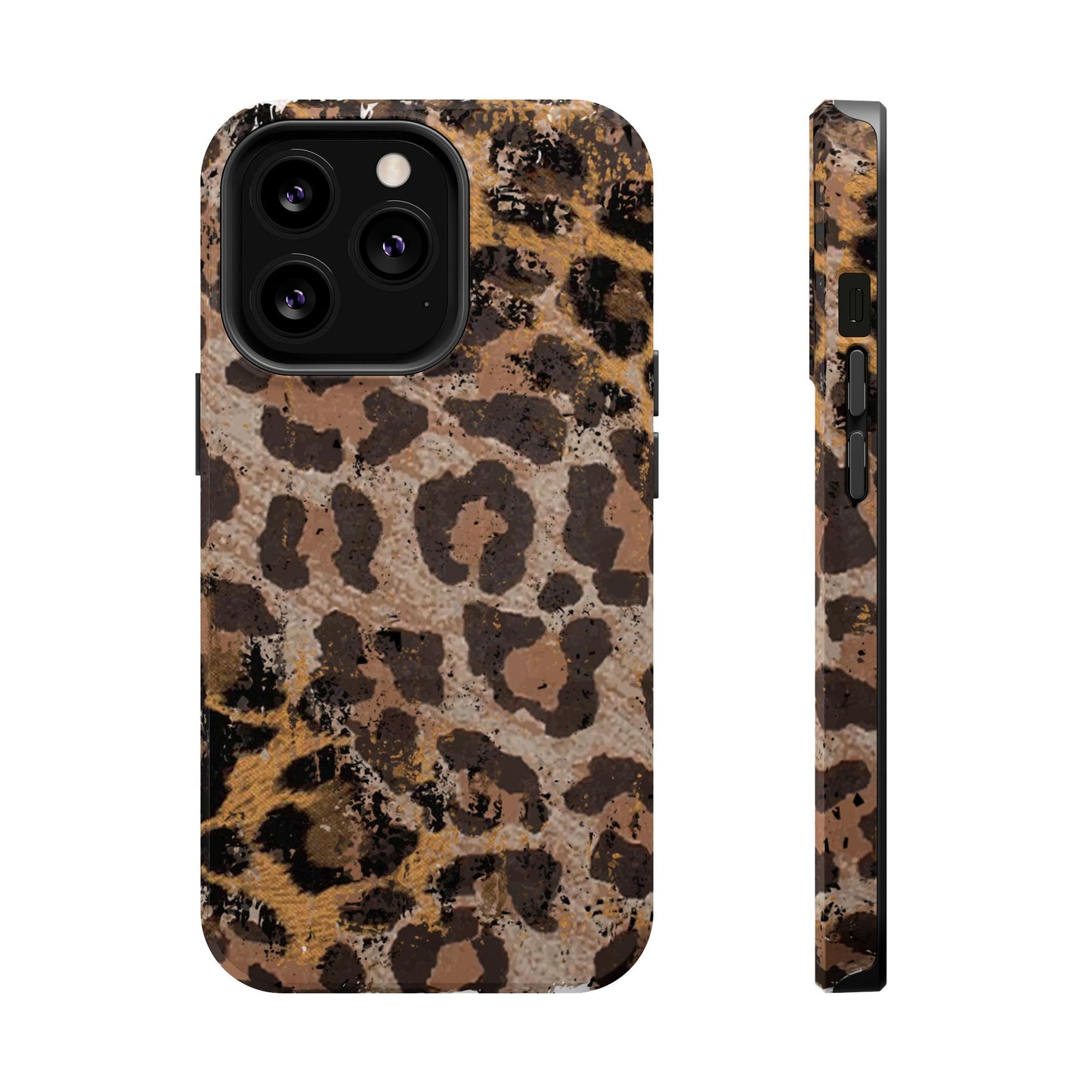 Vintage Distressed Leopard Print - MagSafe iPhone Series Case