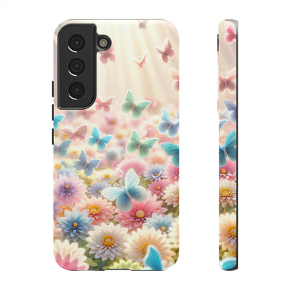 Butterfly Blossom Samsung Case - Pastel Floral Protective Cover - BOGO Cases