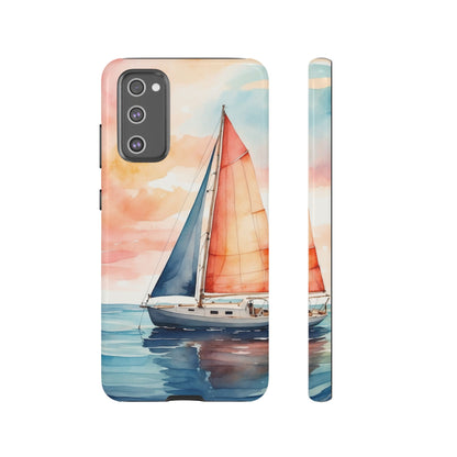 Sunset Sail Samsung Galaxy Case – Watercolor Sailboat and Sky Design