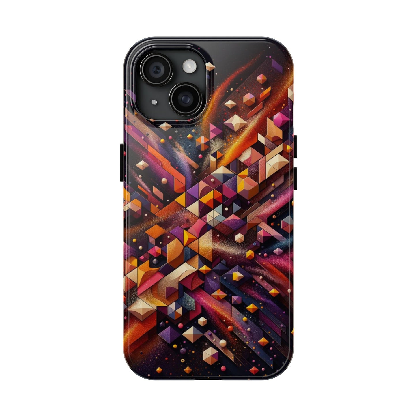 Geometric Galaxy iPhone Case - Abstract Cosmic Protective Cover - Retro Gamer