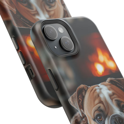 Cozy Bulldog MagSafe Case – Fireside-Inspired Protective Cover