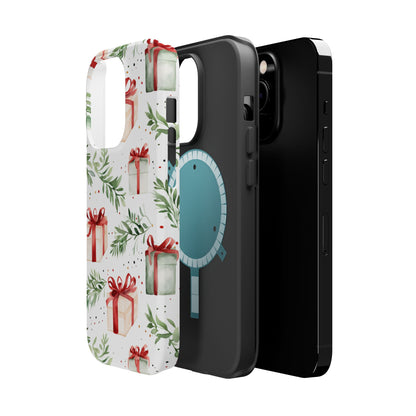 Watercolor Holiday Gifts & Greenery - MagSafe iPhone Series Case