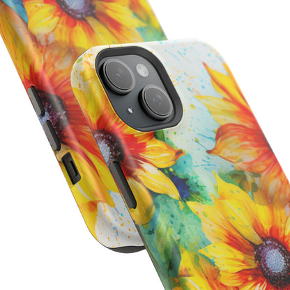 Watercolor Sunflower Splash - MagSafe iPhone Series Case