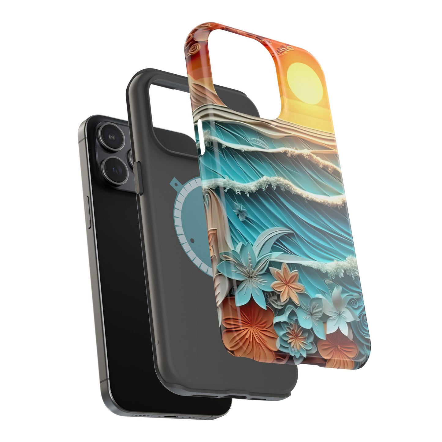 Tropical Sunset Paper Art Ocean – iPhone Series Case