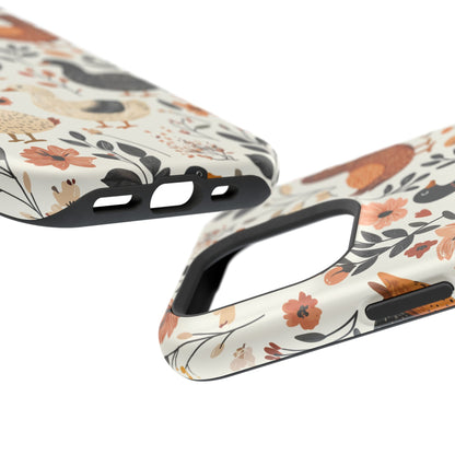 MagSafe iPhone Case: Vintage Duck – Floral & Leaf Design