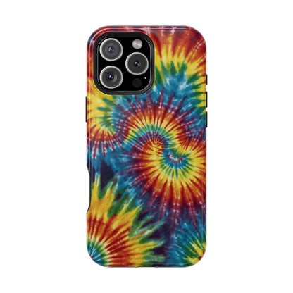 Retro Rainbow Tie-Dye MagSafe Case – Swirl Design