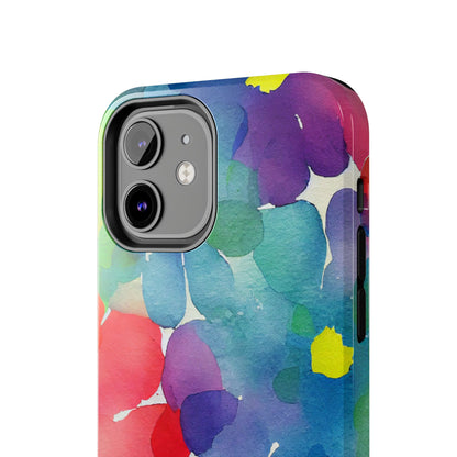 Rainbow Bloom Watercolor iPhone Case – Slim Design, Glossy Finish