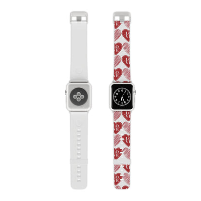 Red Love Heart Pattern Apple Watch Band