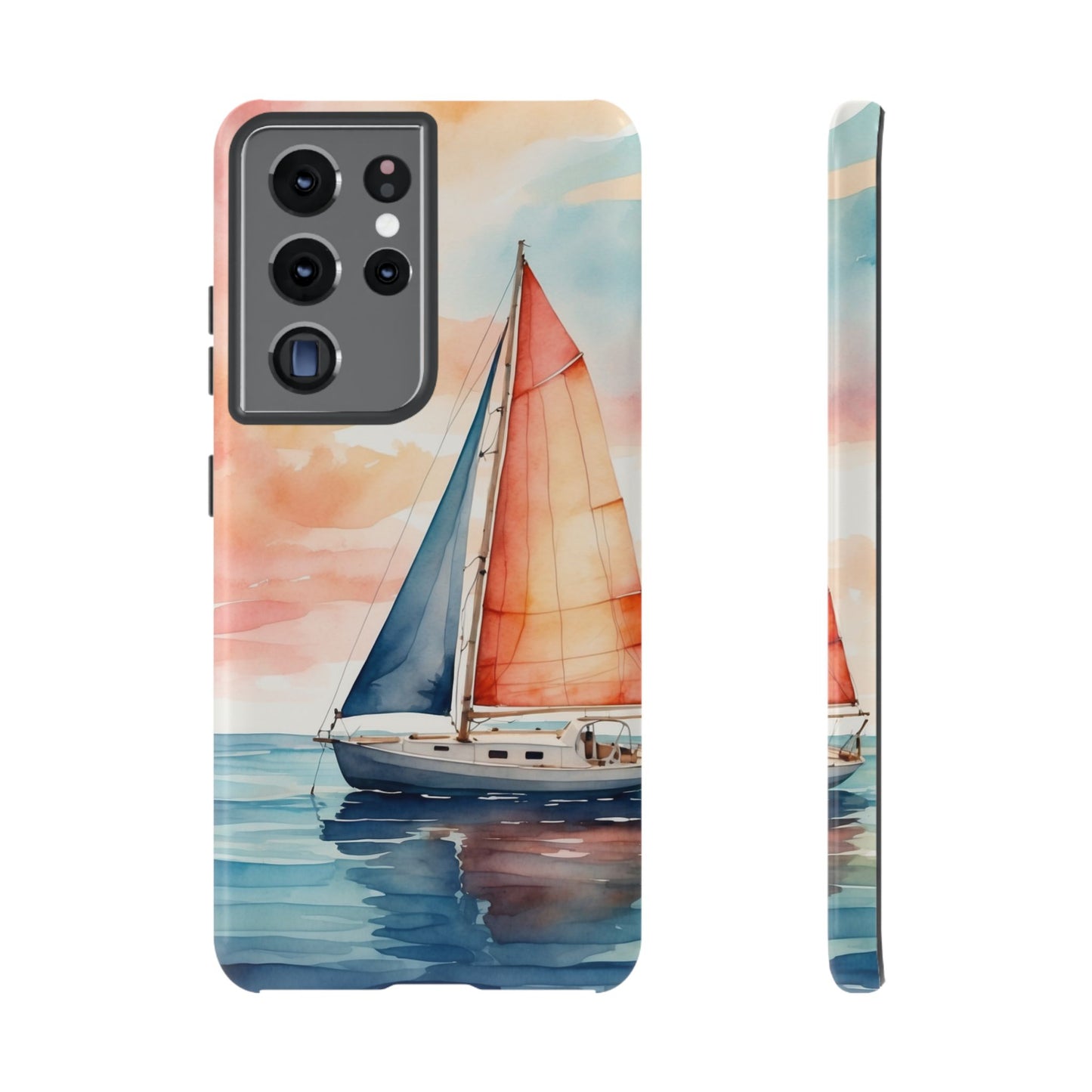 Sunset Sail Samsung Galaxy Case – Watercolor Sailboat and Sky Design