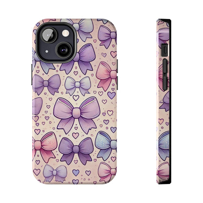 Pastel Bow iPhone Case - Cute Girly Pattern Protective Cover