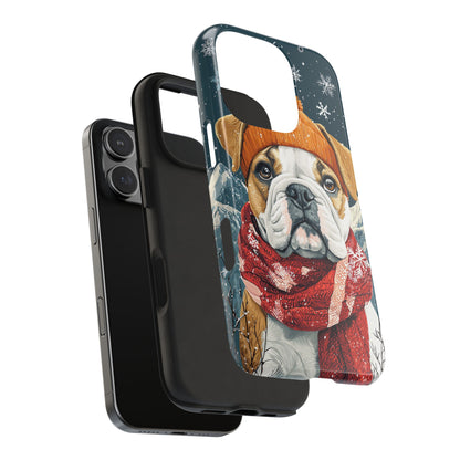 Cozy French Bulldog iPhone Case – Rustic Fireplace Protective Cover