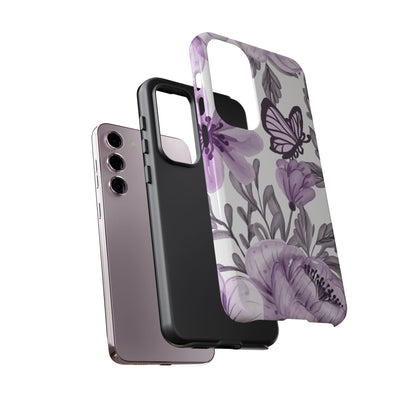 Lavender Bloom Butterfly Samsung Galaxy Case – Delicate Floral Design with Watercolor Details