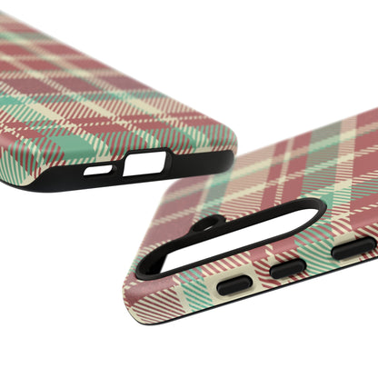 Vintage Plaid in Red & Cream – Samsung Galaxy Case with Timeless Style