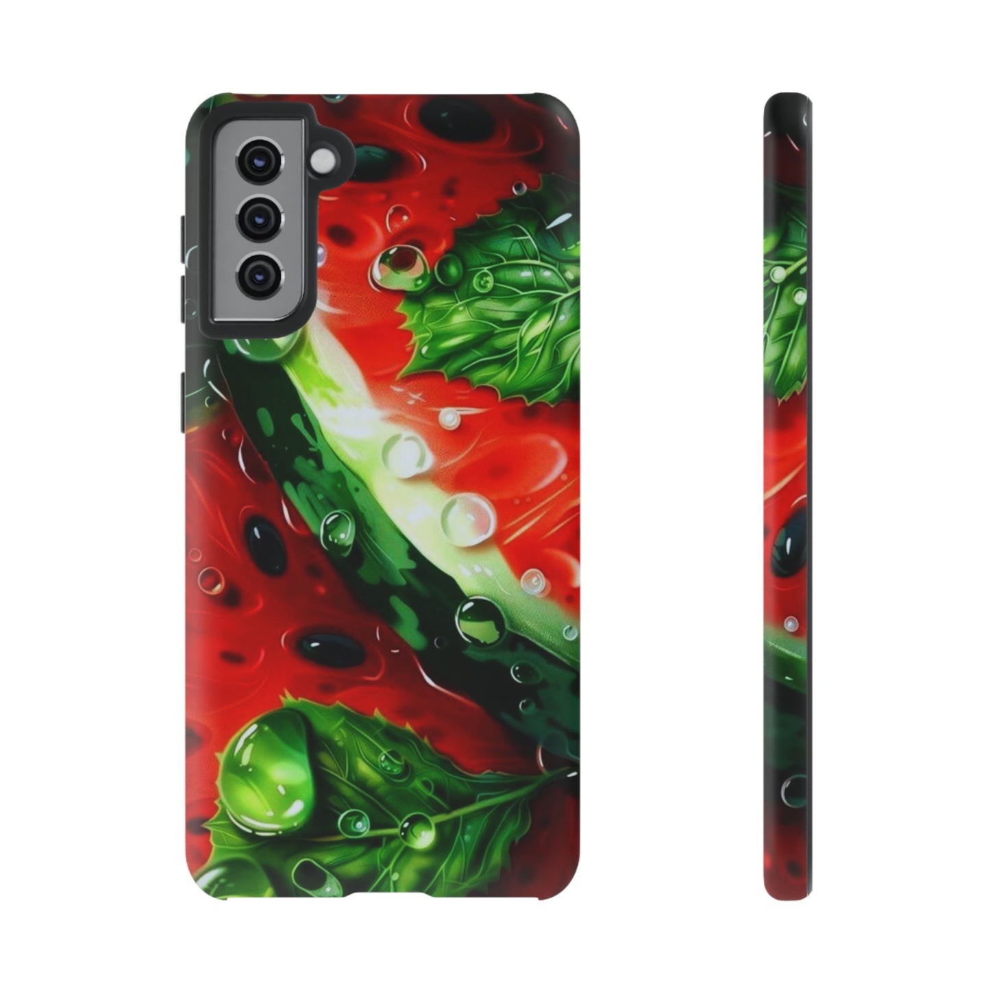 Juicy Watermelon & Mint Samsung Galaxy Case – Tough Dual-Layer, Vibrant Summer Design