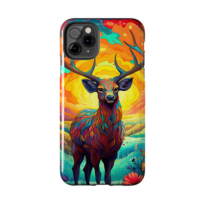 Vibrant Stag in Bloom – iPhone Case