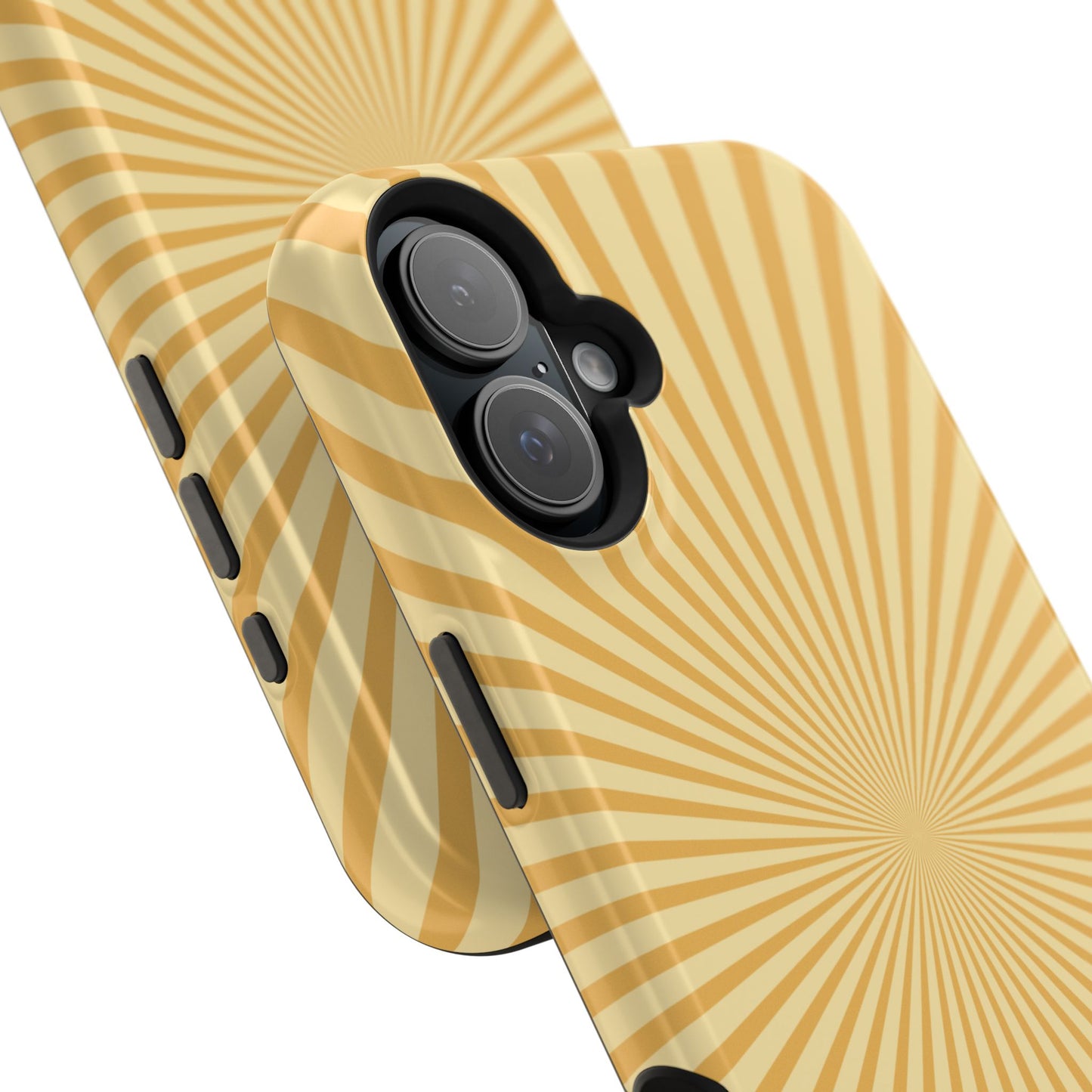 Golden Sunburst MagSafe  iPhone Case – Retro Radiant Design with Dual-Layer Protection