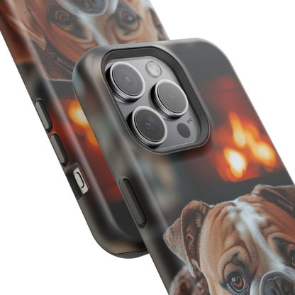 Cozy Bulldog MagSafe Case – Fireside-Inspired Protective Cover