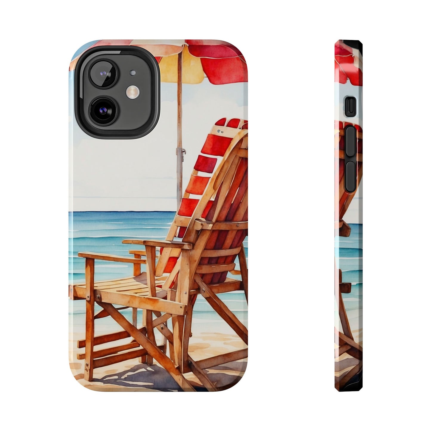 Beach Bliss iPhone Series Case – Relaxing Seaside Chair and Umbrella Design