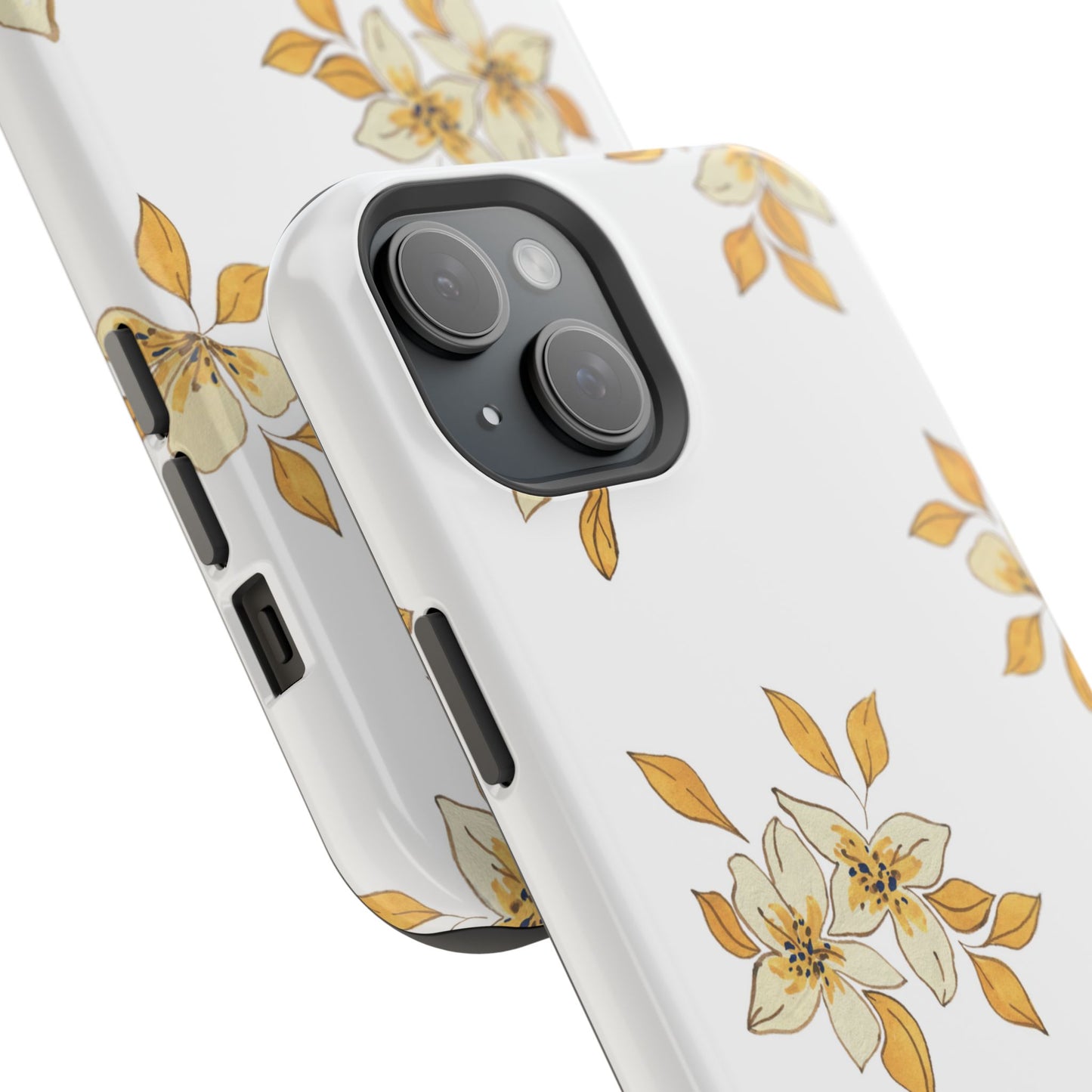 Delicate Yellow Blossom MagSafe iPhone Case – Minimalist Floral Design with Matte Finish