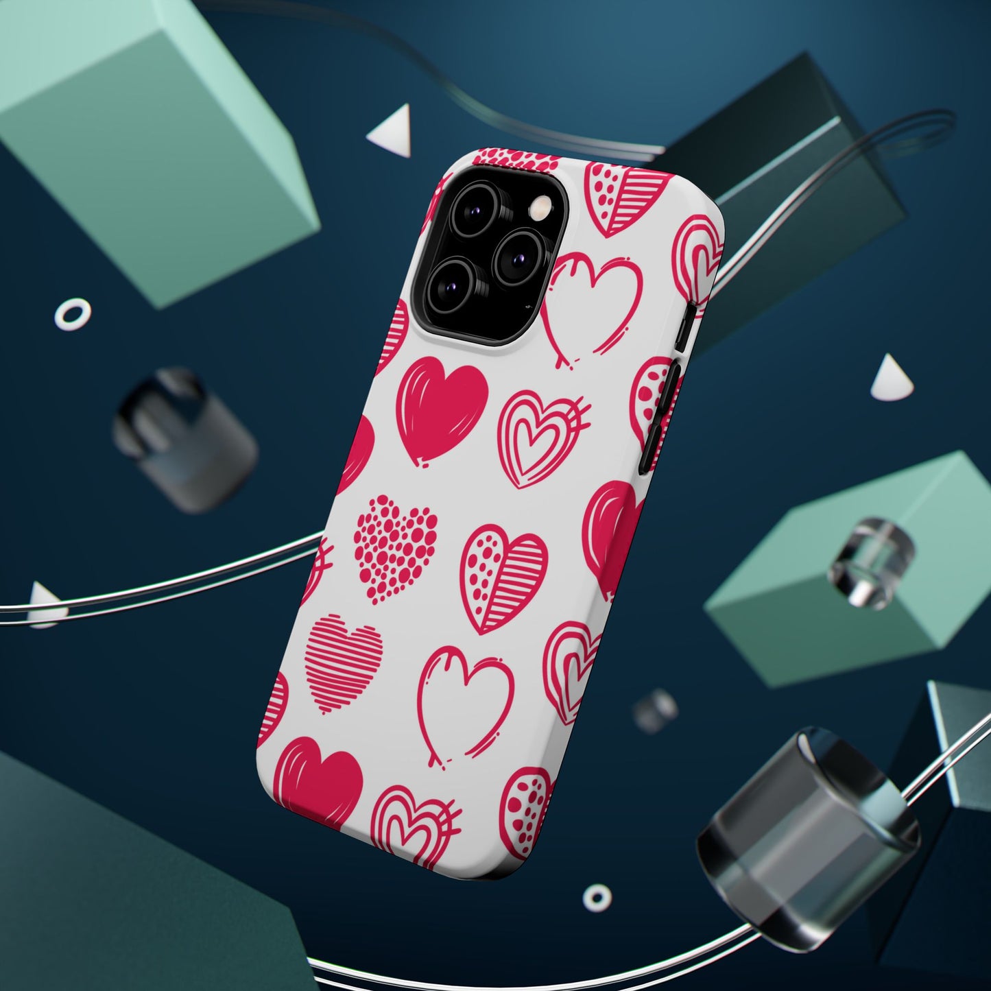 Funky Pink Hearts – MagSafe iPhone Case