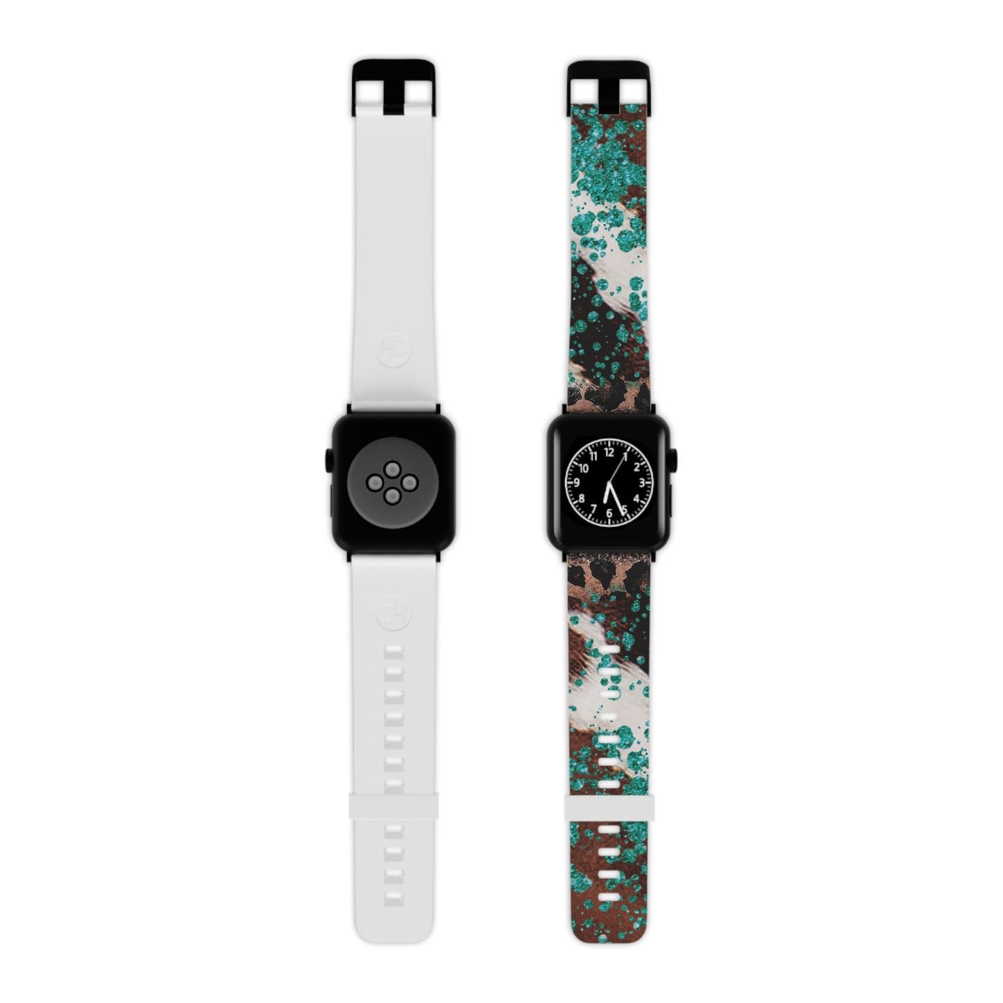 Teal Glitter Cowhide Apple Watch Band