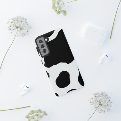 Bold Black and White Cow Print Tough Samsung Galaxy Case – Modern Animal Pattern with Dual-Layer Protection