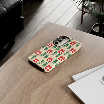 Samsung Galaxy Case: Holiday Cheer – Red Gifts & Green Leaves
