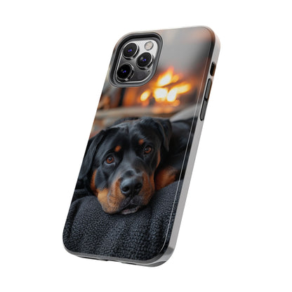 Warm Rottweiler by the Fireplace Samsung Galaxy Case – Rustic Charm for Dog Lovers