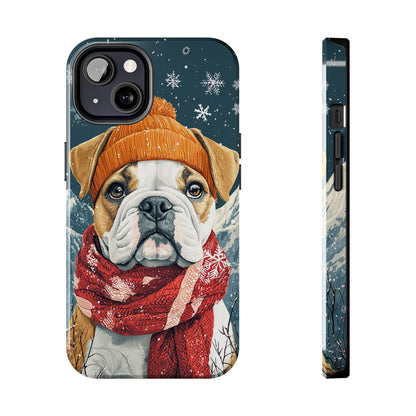 Cozy French Bulldog iPhone Case – Rustic Fireplace Protective Cover