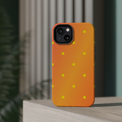 Sunset Gradient Polka Dots MagSafe iPhone Case – Shockproof, Matte Finish, Dual-Layer Protection