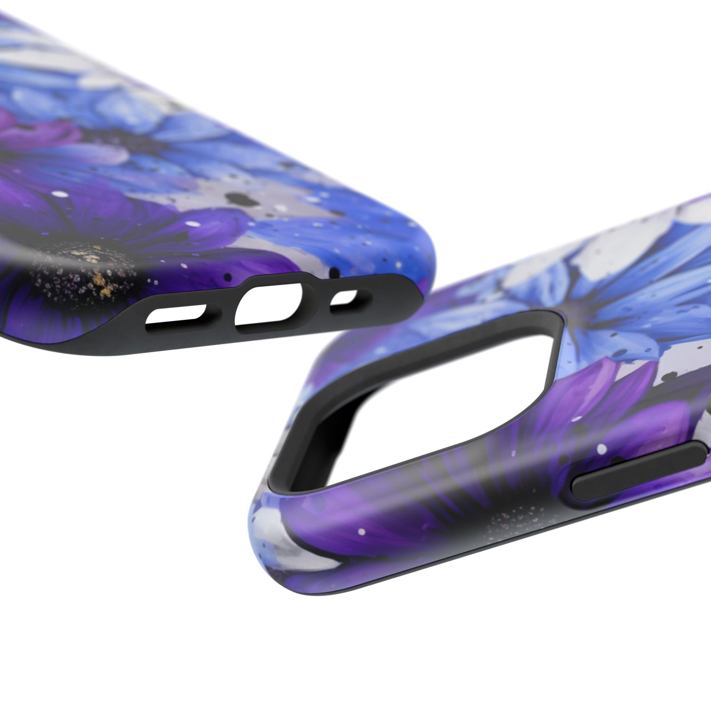 Vibrant Purple & Blue Floral Splash - MagSafe iPhone Series Case