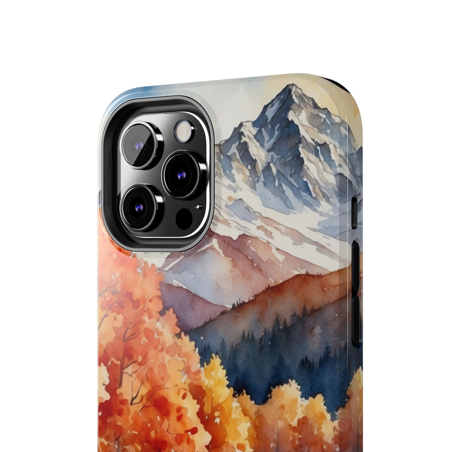 Watercolor Autumn Forest and Mountains - iPhone Case