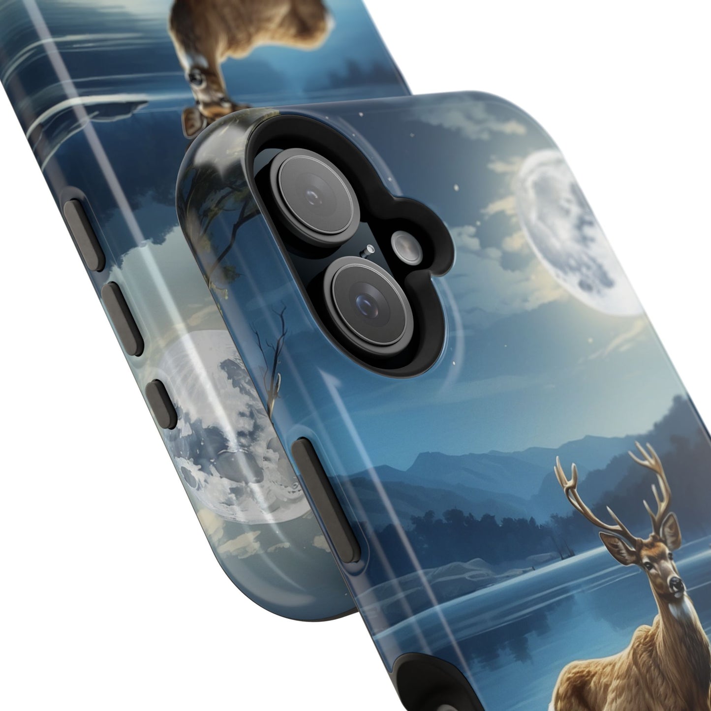 Moonlit Elegance: Stag by the Lake – MagSafe iPhone Case