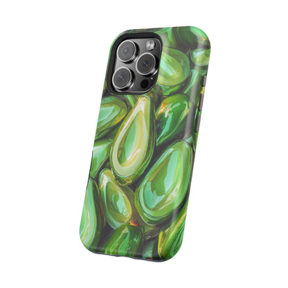 Glossy Avocado MagSafe iPhone Case – Sleek Green 3D Fruit Design, Durable and Stylish