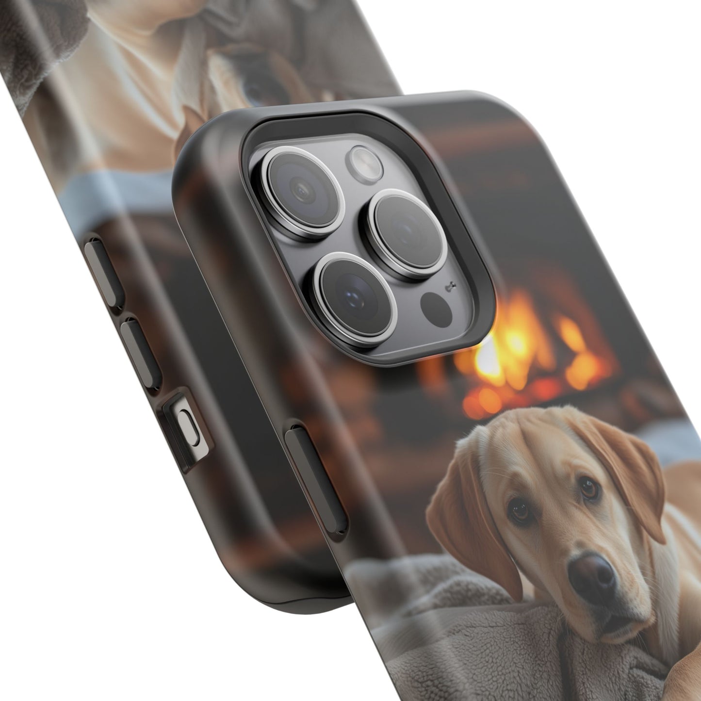 Cozy Golden Retriever by the Fireplace - MagSafe Case