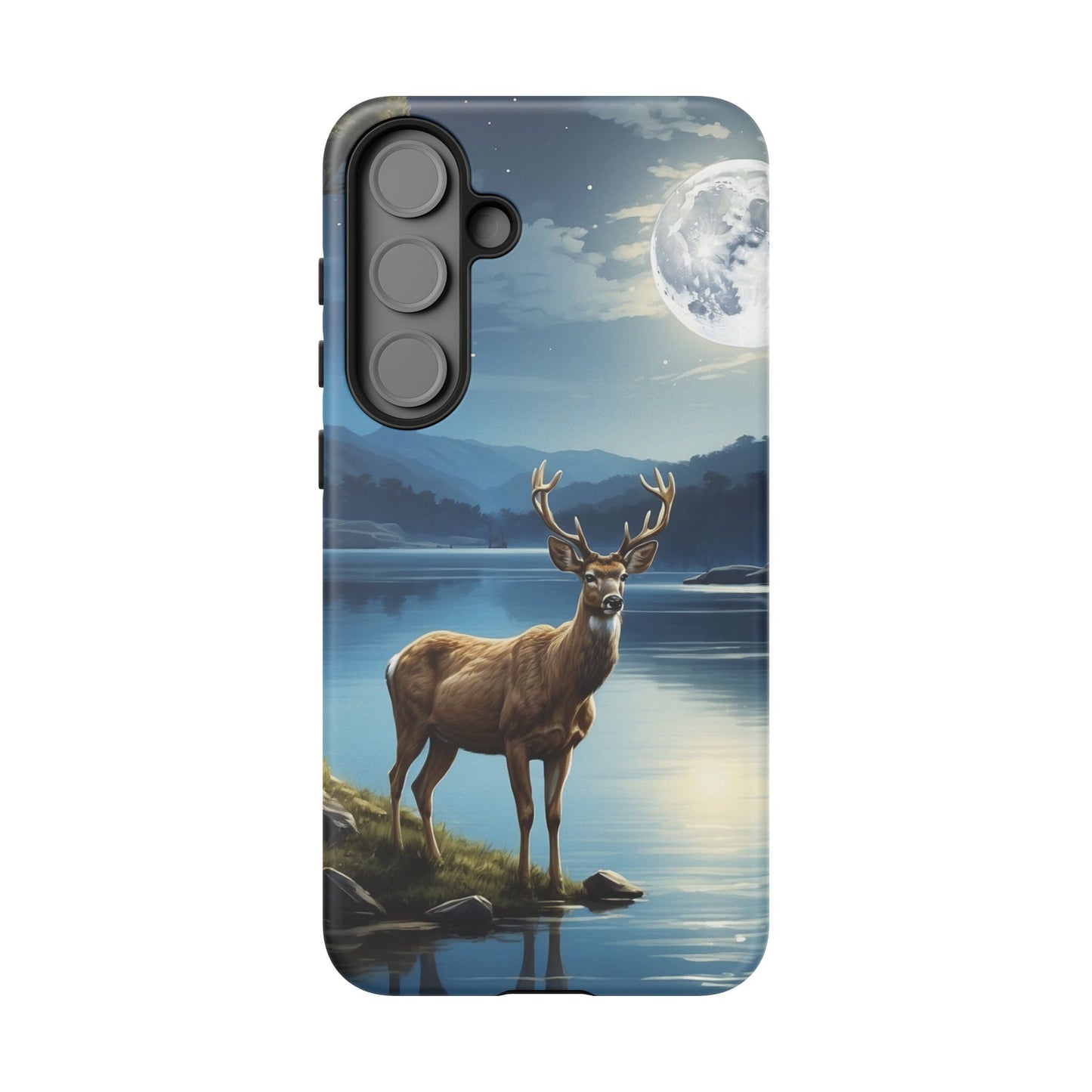 Moonlit Elegance: Stag by the Lake – Samsung Galaxy Case