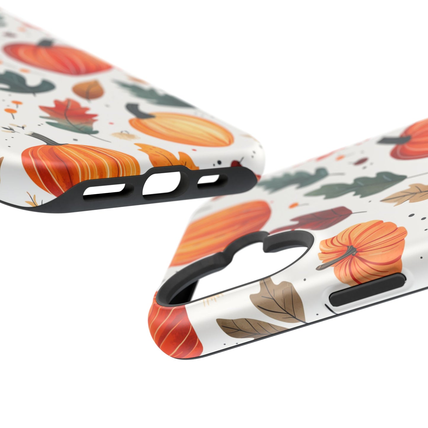 Autumn Harvest MagSafe iPhone Case - Pumpkin and Fall Leaf Design