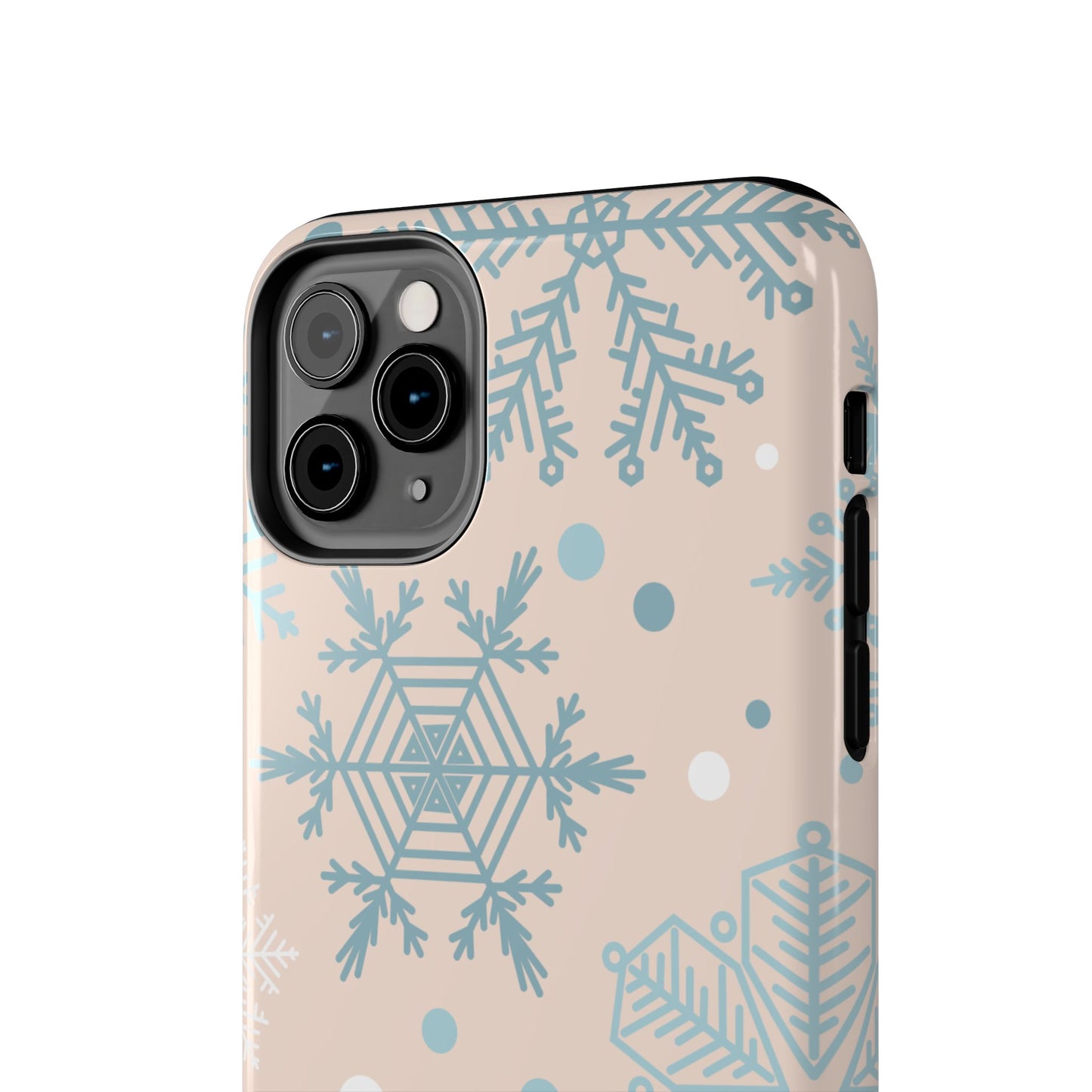 Winter Snowflakes iPhone Case – Shockproof, Smooth Matte Finish, Dual-Layer Protection