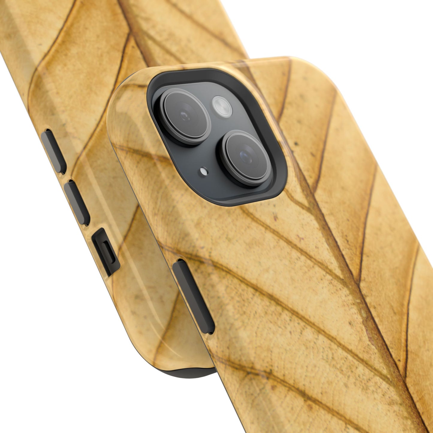 Golden Leaf Texture MagSafe Case – Minimal Nature Design