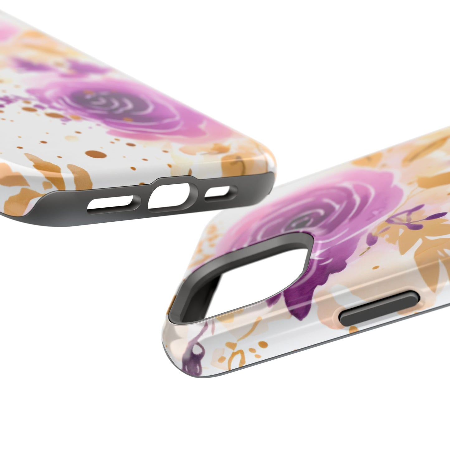 Soft Purple & Gold Floral Splash - MagSafe iPhone Series Case