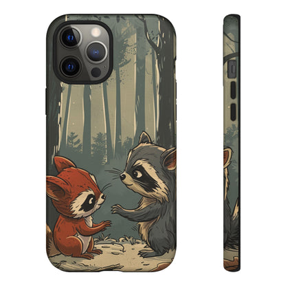 Whimsical Woodland Raccoons Phone Case