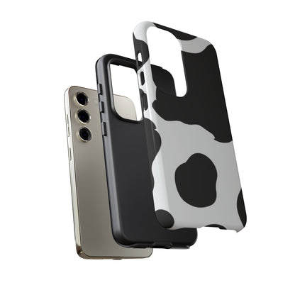 Bold Black and White Cow Print Tough Samsung Galaxy Case – Modern Animal Pattern with Dual-Layer Protection