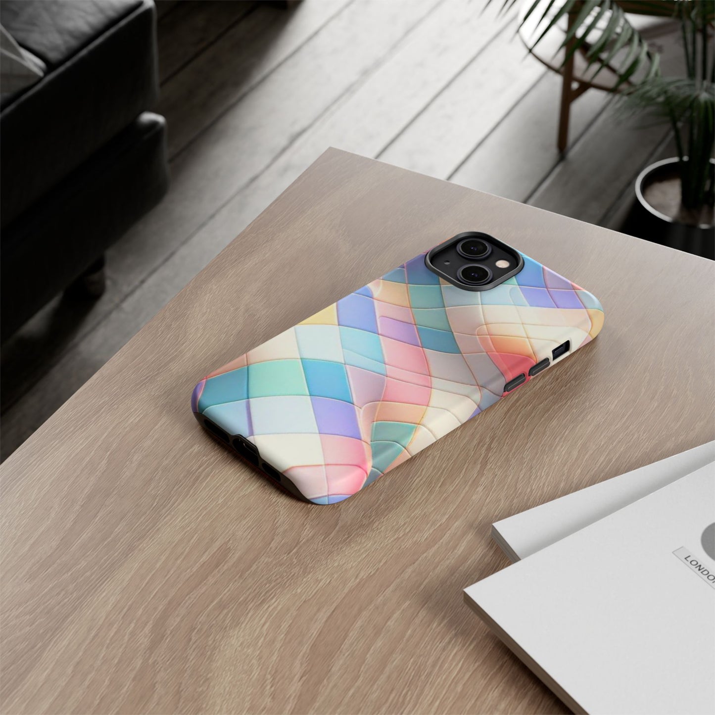 Pastel Prism Plaid iPhone Case