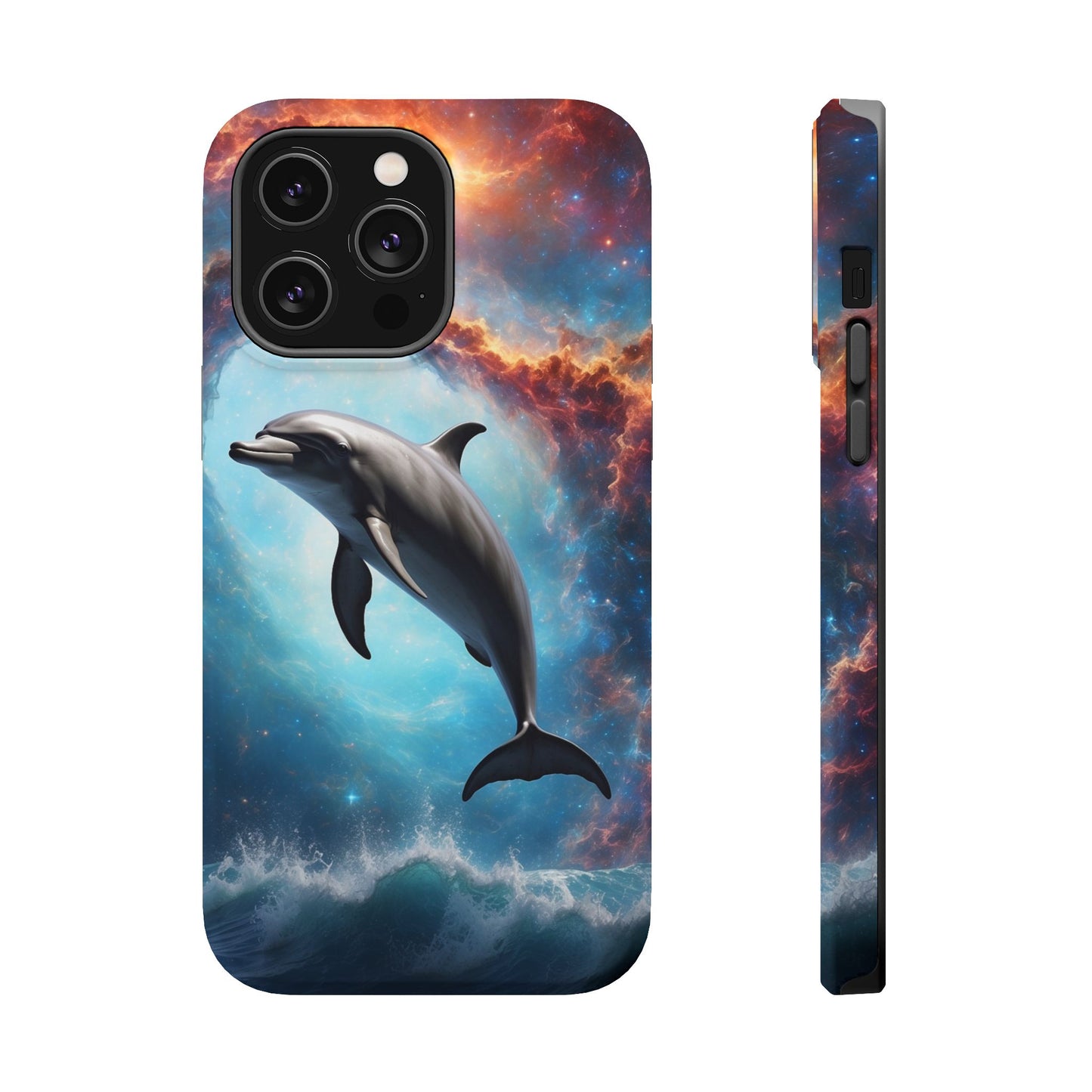 Cosmic Dolphin Space Vibes - MagSafe-Compatible Case