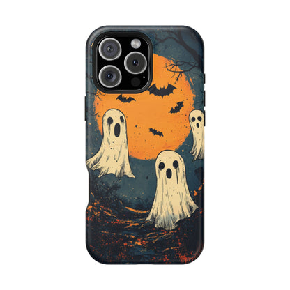 Haunted Ghosts & Full Moon MagSafe iPhone Case – Spooky Halloween Design