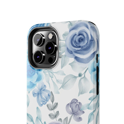 Elegant Blue & Violet Roses iPhone Case – Luxurious Floral Design for Chic Device Protection