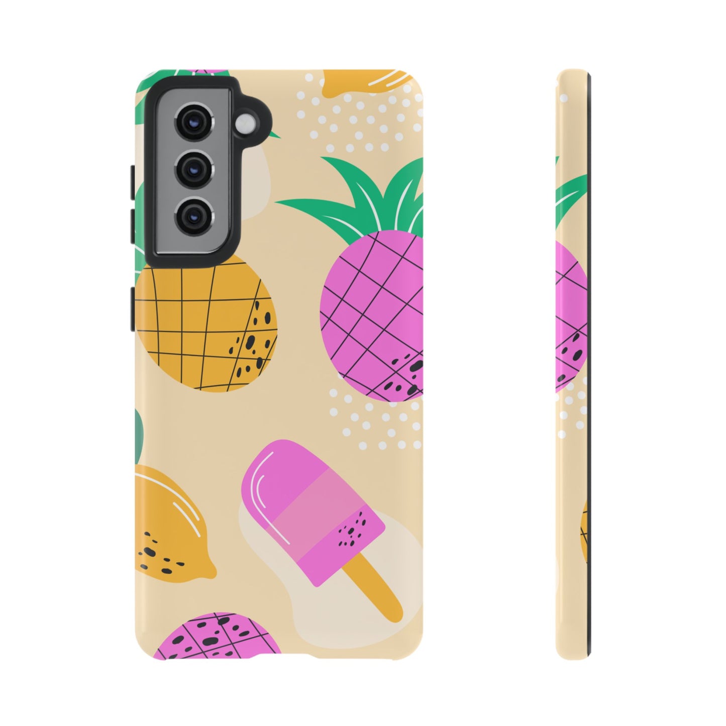 Tropical Pop Samsung Galaxy Case – Fun Pineapple & Lemon Design with Vibrant Summery Colors