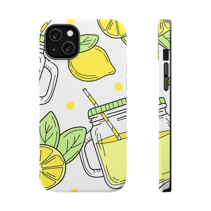 Lemonade Love Tough MagSafe iPhone Case – Fun Lemon Mason Jar Design, Dual-Layer Protection