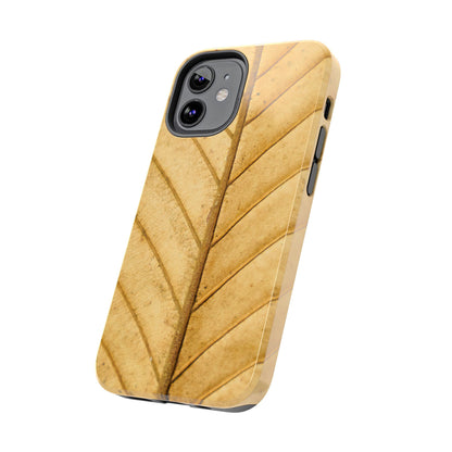 Golden Leaf Texture iPhone Case – Minimal Nature Design